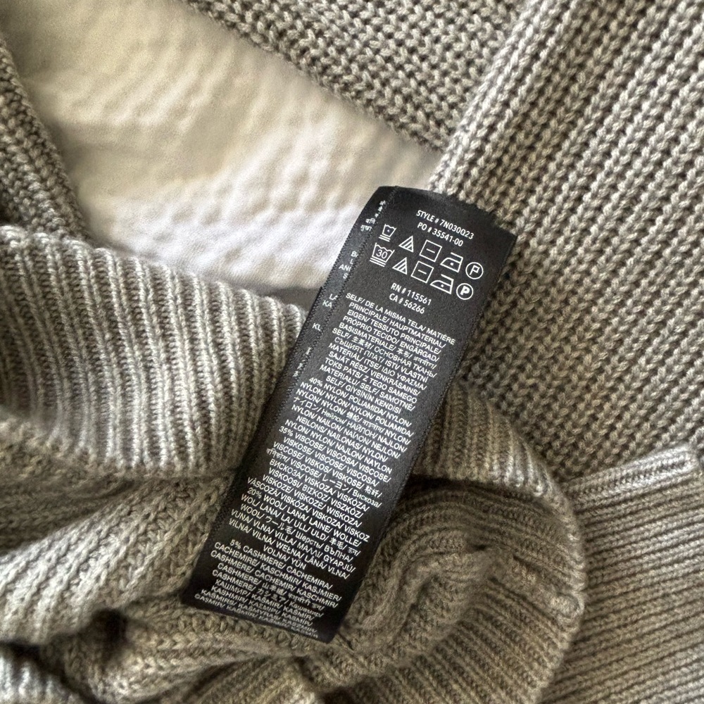 7 for all Mankind Gray Ribbed Ruffle Sweater - Picture 7 of 9